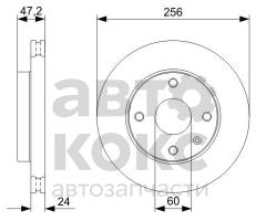 Диск гальмівний передній BOSCH 0986479328 Chevrolet/Daewoo Lacetti, Epica, Nubira, Tacuma, Evanda (R14)- фото 3 | Интернет-магазин Авто-Кокс