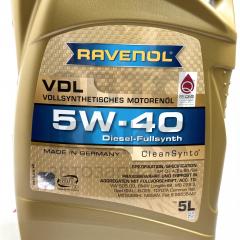 Олія моторна RAVENOL VDL 5W-40 5L- фото 2 | Интернет-магазин Авто-Кокс