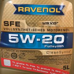 Олія моторна синтетична Ravenol SFE 5W-20 5L- фото 2 | Интернет-магазин Авто-Кокс