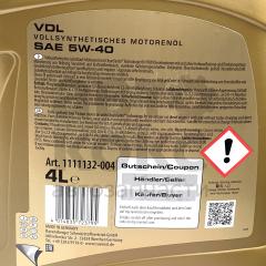 Моторна олія Ravenol VDL 5W-40 синтетичне 4л- фото 4 | Интернет-магазин Авто-Кокс