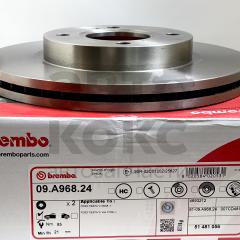 Гальмівний диск передній Brembo 09.A968.24 Ford Fiesta 1.0-1.6