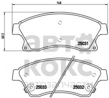 Гальмівні передні колодки Brembo P59076 Chevrolet Aveo Cruze Opel Astra 1.2-2.0- фото 2 | Интернет-магазин Авто-Кокс
