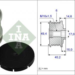 Обгінна муфта генератора INA 535 0001 10 VW Caddy Golf Passat Transporter- фото 1