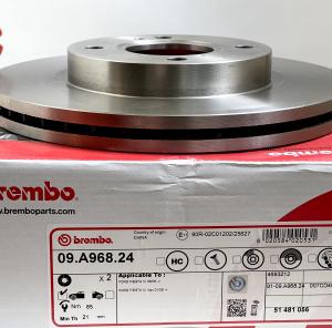 Гальмівний диск передній Brembo 09.A968.24 Ford Fiesta 1.0-1.6- фото 1